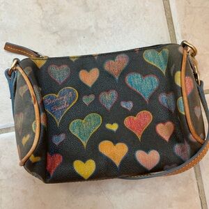Dooney & Bourke Black Clutch with Heart Design